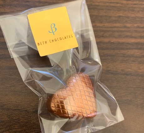 CORAÇÃO DE NUTELLA EM SAQUINHO ADESIVADO