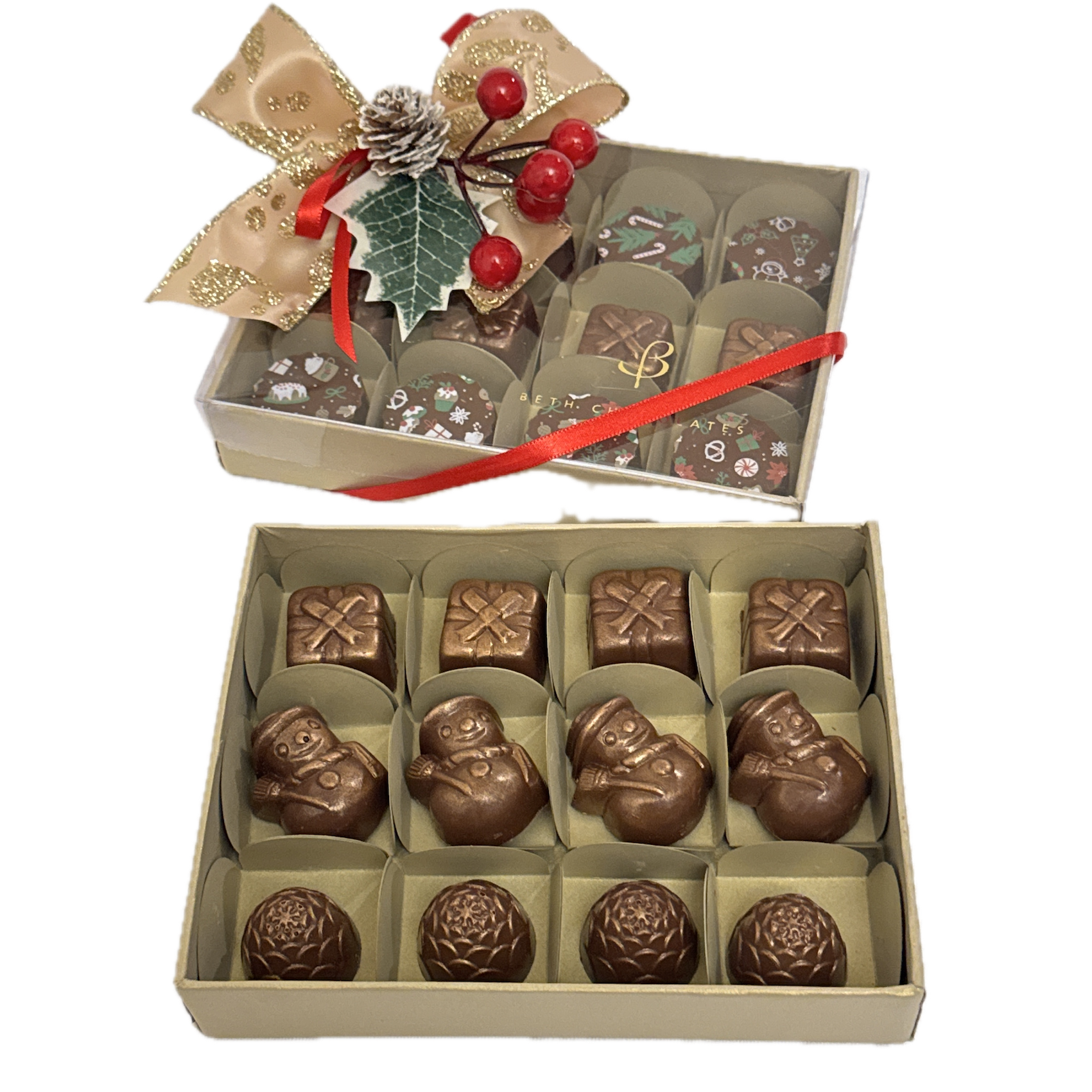 CAIXA 12 BOMBONS FIGURAS NATALINAS