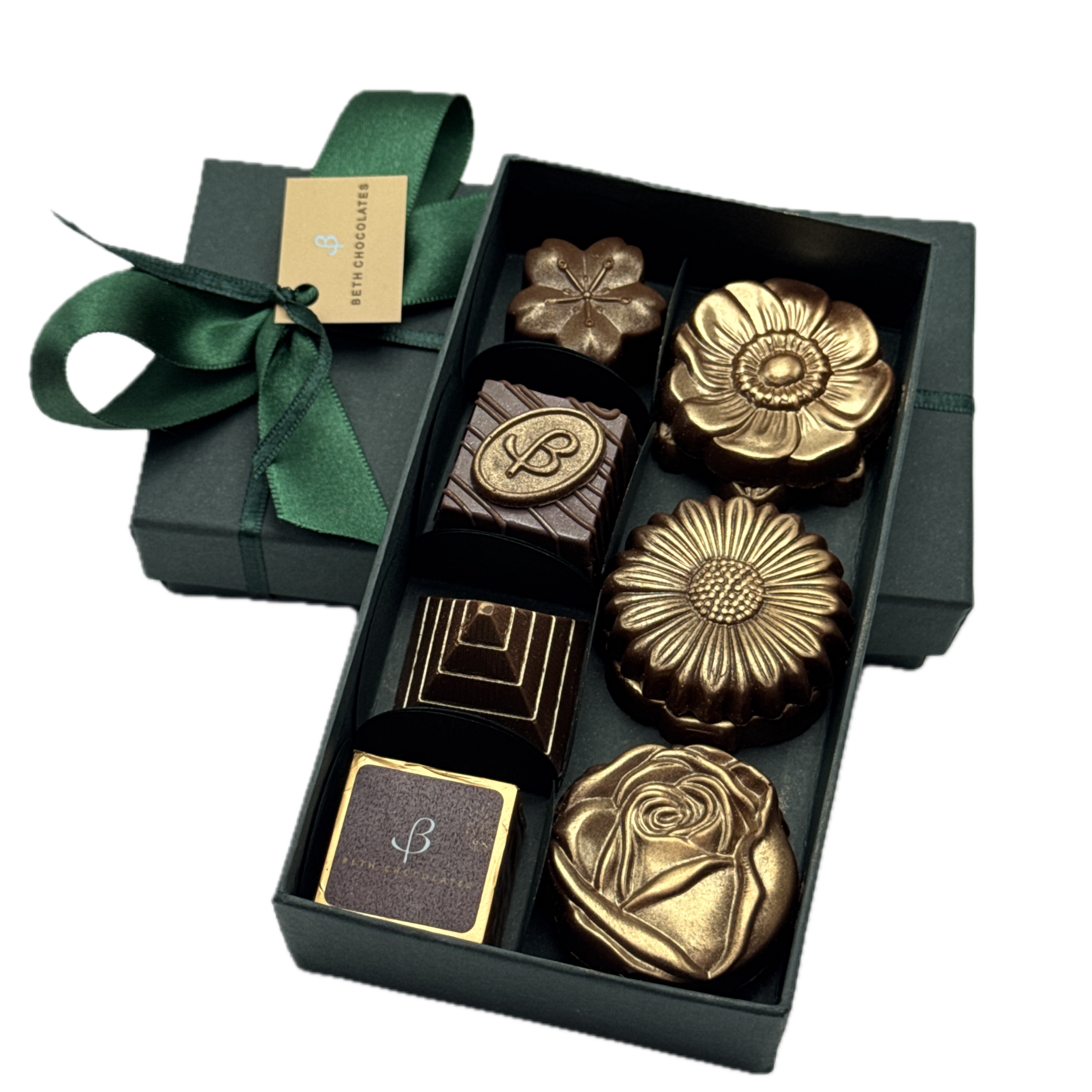 CAIXA 10 BOMBONS E FLORES 