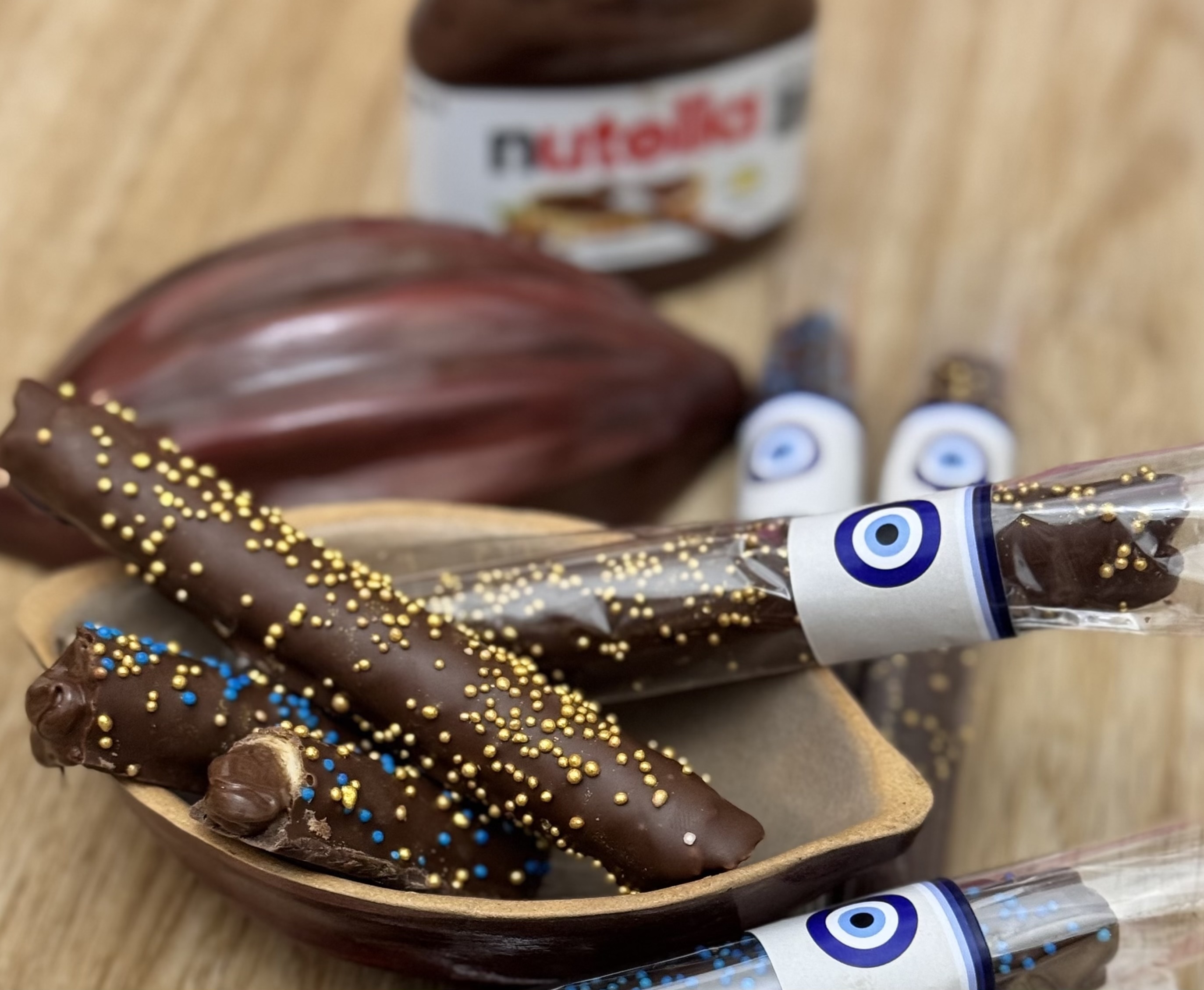 CANUDOS DE WAFFER & NUTELLA PERSONALIZADOS 